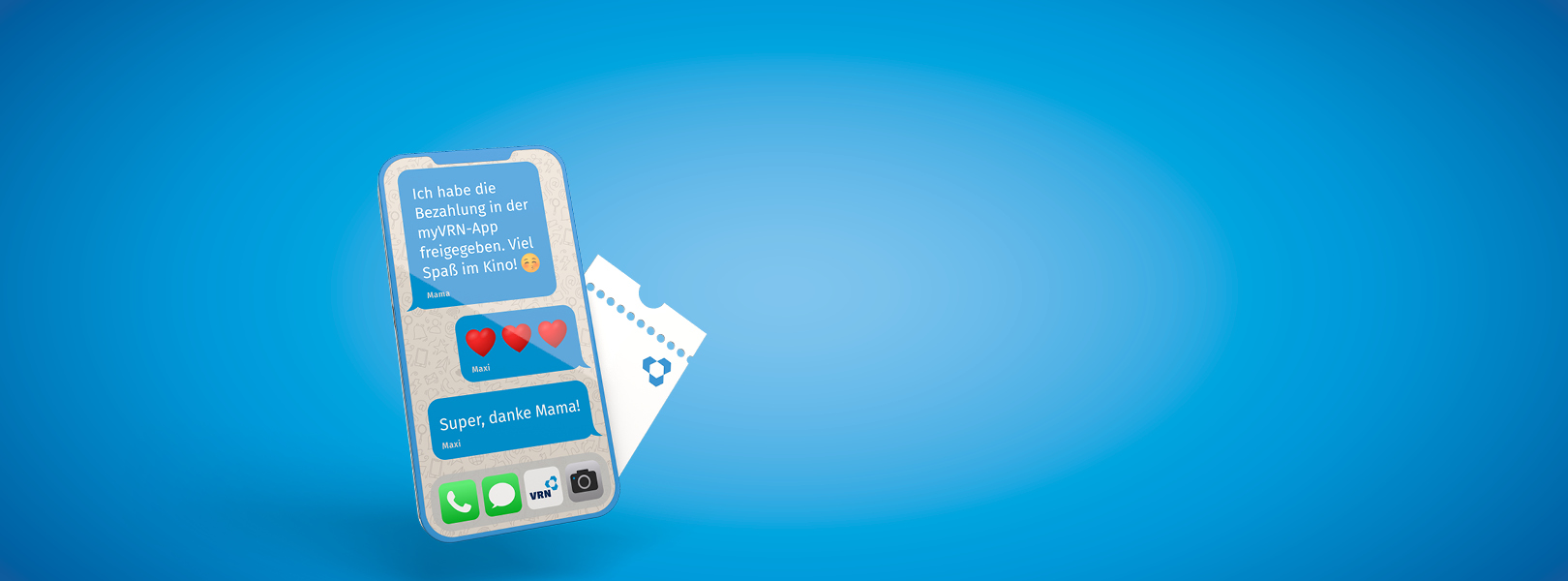 Abbildung eines Chatverlaufs von einem Kind mit seiner Mutter